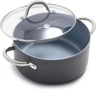Greenpan Lima Hard Anodized 5QT Stock Pot With Lid, Healthy Quarts, Gray. Price: $79.60.