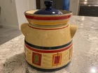 Pfaltzgraff Sedona Canister Cookie Jar Lid Large Handles Painted Colorful Used. Price: $29.99.