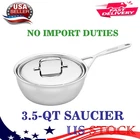 Demeyere 5-PLUS Stainless Steel 3.5-QT Saucier, Oven And Broiler Safe To 500F New. Price: $194.95.