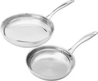 Amazon Basics 2-PIECE Oven Safe, Riveted Handle 8-INCH & 10-INCH, Silver New. Price: $63.50.