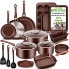 Nutrichef 20 Piece Professional Home Kitchen Cookware And Bakeware, Pots ... New. Price: $203.47.