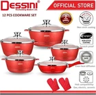 Dessini Granite Aluminium Non Stick Casserole Pot Bowl Deep Fry Pan Cookware Set New. Price: $330.00.