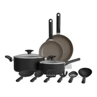 Bella 12 Piece Cookware Set Evergood Ceramic Nonstick Coating - Black New. Price: $74.48.