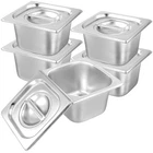 5 Set 1/6 Size Hotel Pans With Lid, 4 Inch Deep Stainless Steel Steam Table P... New. Price: $47.71.