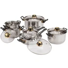 Deluxe 12 Pc. Stainless Steel Cookware Set New. Price: $118.88.