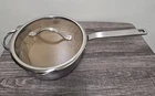 Tramontina Deep Saute Pan 3.5 Qt 18/10 Stainless Steel Tri-ply Base Glass Lid New. Price: $60.98.