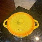 Parini 1.5 Qt Yellow Flameproof Casserole Dish With Lid - Ceramic Oven New. Price: $10.00.