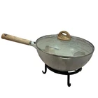 Master Class Wok With Glass Vented Lid Gray White Specks Nonstick New. Price: $89.00.