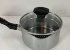 Farberware 1 Qt Sauce Pan/pot Double Pour Spout & Straining Lid Stainless Steel Used. Price: $19.99.