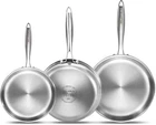 Delarlo Tri-ply Stainless Steel Frying Pan Set 8"/10"/12"KITCHEN Skillet New. Price: $73.02.