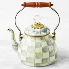 Mackenzie Childs Sterling Check Tea Kettle 2 Qt Enamel Stove Top New. Price: $95.59.