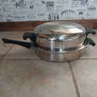 Amway Queen 10" Skillet Icook Stainless Fry Pan & Dome Lid Used. Price: $139.00.
