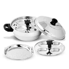 Ksjone Stainless Steel 4 Pcs Multi Kadai (induction Friendly) Idli Silver New. Price: $62.05.