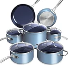 Nuwave Healthy Duralon Blue Ceramic Nonstick Cookware Set, Diamond Infused New. Price: $269.62.