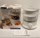 Sunbeam 8 Quart Food Steamer Rice Cooker Model 4713 Tested Works In Box Manual Used. Price: $26.88.