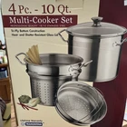 Stainless Steel 10 Quart Stock Pot With Lid Tri Ply Bottom 4PC Nib New. Price: $149.99.