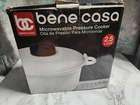 Bene Casa 2.6 Qt. Microwave Pressure Cooker Non-stick Surface And Locking Li Open. Price: $20.00.