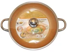 Copper Pan 14 Inch,round Induction Base With Tempered Glass Lid,dish Washer Safe New. Price: $29.95.