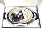 Staub Ceramic 2-PC Oval Baking Set Dark Blue, Dishwasher Safe, Freeship New. Price: $36.92.