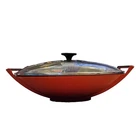 Le Creuset Cast Iron Wok With Glass Lid 36 Volcanic Orange 4.5L(?) Flaws Read Used. Price: $117.59.