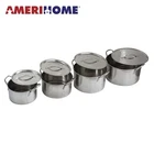 Amerihome 4PC Stock Pot 3/4.5/6/9.5Q New. Price: $39.99.