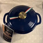 Brandani Italy Traditional Disa Cast Iron Dutch Oven Pot 3.2QT Cobalt Blue New. Price: $96.98.