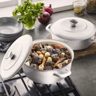 Marten & Storck 5.3-QUART Dutch Oven With Lid, 3.7-QUART Braiser Gray New. Price: $199.99.