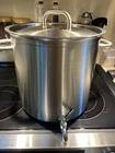 Matfer Bourgeat 26 Qt Stainless Steel Stock Pot With Lid 12 1/2" X Used. Price: $450.00.