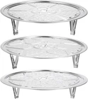 Uxcell 3PCS Stainless Steel Steamer Rack With 8.6,9.5,10.2, Silver Tone New. Price: $23.99.