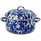 Golden Rabbit Swirl Enamel Steel 2 Qt Stockpot Lid Double Handle Blue/white Used. Price: $20.99.