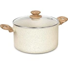 Michelangelo Stock Pot 6 Qt Granite Non-stick W/ Lid Pfoa-free Induction White New. Price: $69.99.
