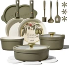 21PCS Ceramic Cookware Set With Detachable Handles, Pots Pans Non Stick, New. Price: $127.79.