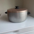 Vintage Wear Ever Hallite Aluminum 4 1/2 Qt. Pot With Coppertone Lid Used. Price: $29.99.