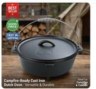 5QT Pre Seasoned Cast Iron Dutch Oven Spiral Bail Handle Nonstick New. Price: $39.99.