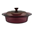 Corning Ware Pyrex Visions Cranberry Qt Ribbed Casserole Dish V-31-B W/lid Unspecified. Price: $14.96.