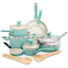 Green 16-PIECE Rio Cookware Ceramic Nonstick Pots And Pans Set Turquoise Nib New. Price: $175.00.