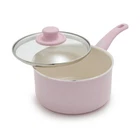 Greenlife 2.5QT Nonstick Saucepan With Glass Lid, Soft Grip, Quarts, Pink New. Price: $55.74.