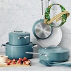 Greenpan Nova 10-PIECE Ceramic Nonstick Cookware Set (teal) Used. Price: $107.47.
