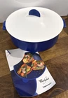Tupperware Microwave 3-PIECE Microsteamer Multicooker New Blue Whirlpool. Price: $24.99.