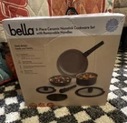 Bella 8-PIECE Ceramic Nonstick Cookware Set Removable Handles Induction Black New. Price: $60.00.
