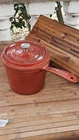 Staub Cast Iron Dutch Oven 3-QT Round Cocotte, Made In France, Used. Price: $90.00.