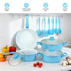 Ceramic Nonstick Pots And Pans Set 13-PIECE Home Kitchen Cookware With Lids Blue New. Price: $45.99.