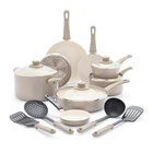 Cookware Set 16 Piece Nonstick Ceramic Pots Pans Dishwasher Safe Taupe Greenlife New. Price: $154.99.