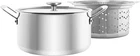 Chantal 3.CLAD 7 Qt. Stock Pot W/ Pasta-steamer Insert & Glass Lid New. Price: $260.88.