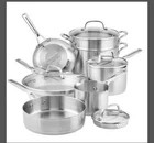 Kitchenaid 3-PLY Base Stainless Steel 11PC Cookware Set Brand New Box. Price: $200.00.