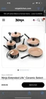 Ninja 10PC Ceramic Non-stick Cookware Set, Oven Safe To 350F, Induction New. Price: $95.00.
