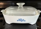 Corningware Blue Cornflower Square Casserole W/lid Montgomery Ward 68-8000 Used. Price: $28.00.