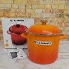 Le Creuset Enamel On Steel 10 Quart Stockpot, Flame - New. Price: $129.95.
