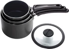 Tramontina Aluminum Non Stick 6-PIECE Nesting Sauce Pan Set With Lids Gray, Ki New. Price: $94.05.