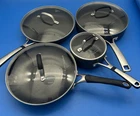 Calphalon 8 Pc Hard Anodized Cookware Lot Made In Usa Pots Pans Skillet Used. Price: $99.87.